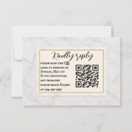 Tarjeta RSVP de casamiento de código QR de susurro
