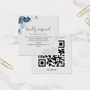 Tarjeta RSVP de casamiento de código QR de vegetac