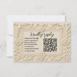 Tarjeta RSVP de casamiento de código QR de velo de