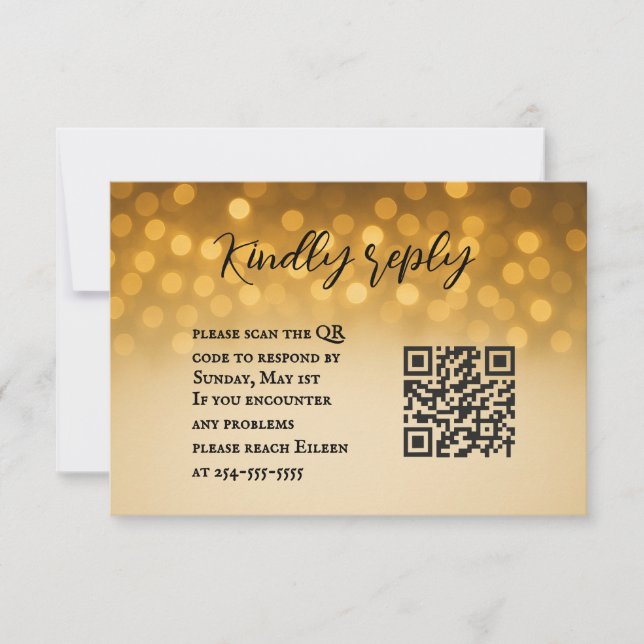 Tarjeta RSVP de casamiento de código QR de Vow Sta (Anverso)