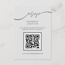Tarjeta RSVP de casamiento de código QR gris claro