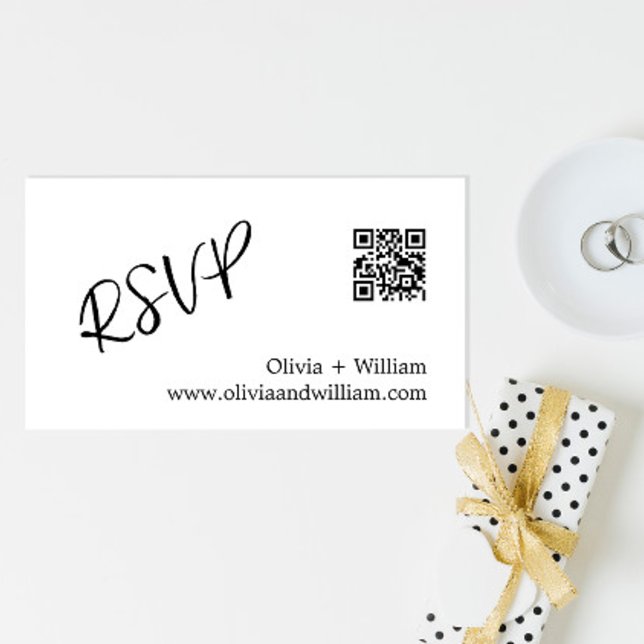 Tarjeta RSVP de casamiento de código QR moderna (Subido por el creador)