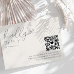 Tarjeta RSVP de casamiento de código QR moderna<br><div class="desc">Haz que tu boda sea aún más especial con nuestra moderna y minimalista tarjeta RSVP de boda de marfil. Este diseño único le añadirá un toque de estilo a su gran día y servirá como un apreciado recuerdo de la ocasión. Haga que su boda destaque al presentar sus iniciales en...</div>