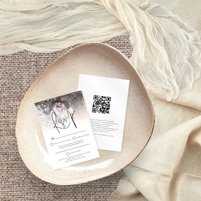 Tarjeta RSVP de casamiento de código QR para super (Subido por el creador)