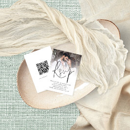 Tarjeta RSVP de casamiento de código QR para super