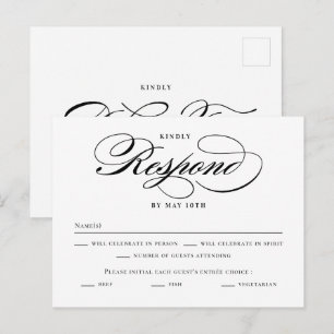 Tarjeta RSVP de casamiento de color editable con g