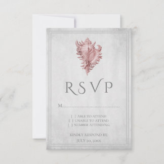 Tarjeta RSVP de casamiento de concha rosa