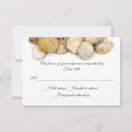 Tarjeta RSVP de casamiento de conchas marinas