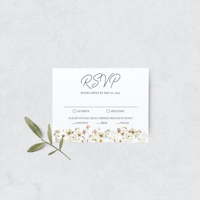 Tarjeta RSVP de casamiento de flores silvestres (Subido por el creador)