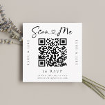 Tarjeta RSVP de casamiento de fuente de código QR<br><div class="desc">Personalizable de tarjeta RSVP caligrafía moderna con su código QR. Haga clic en "personalizar más adelante" para cambiar el color de la fuente o del fondo para que coincida con el esquema del boda.</div>