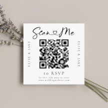 Tarjeta RSVP de casamiento de fuente de código QR