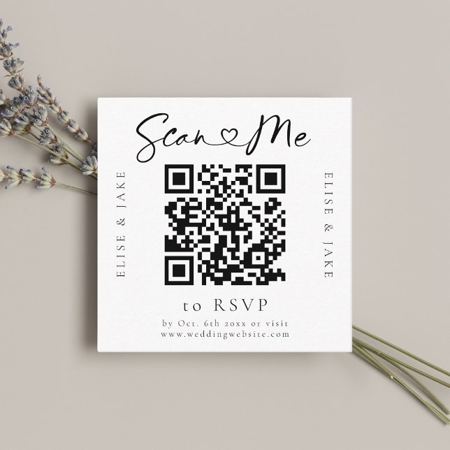 Tarjeta RSVP de casamiento de fuente de código QR (Subido por el creador)