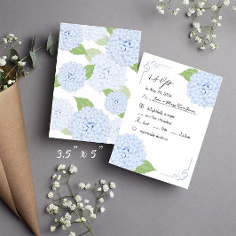 Tarjeta RSVP de casamiento de hidrangea azul