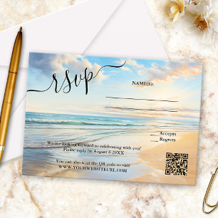 Tarjeta RSVP de casamiento de marea acuática