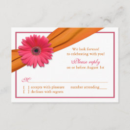 Tarjeta RSVP de casamiento de Naranja de Cinta de