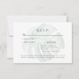 Tarjeta RSVP de casamiento de oliva tropical