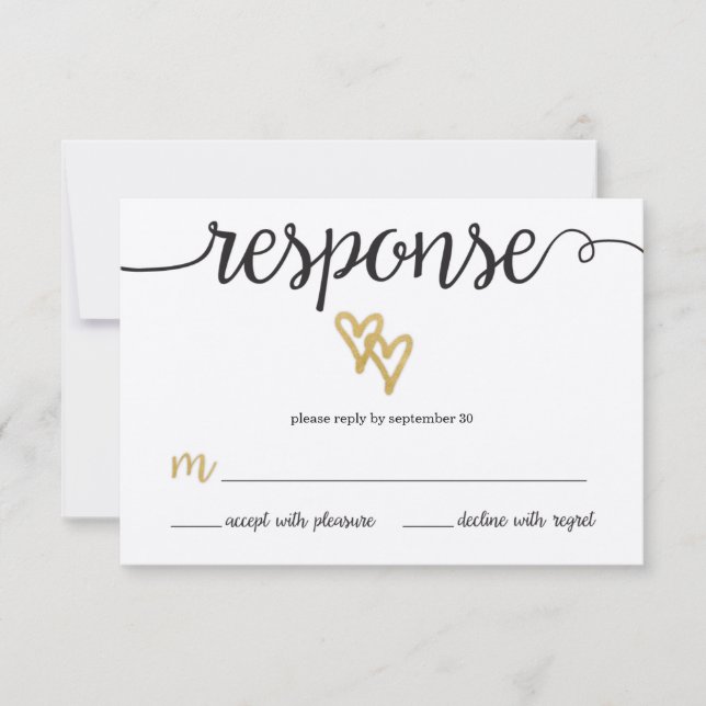 Tarjeta RSVP de casamiento de papel Kraft para Rel (Anverso)