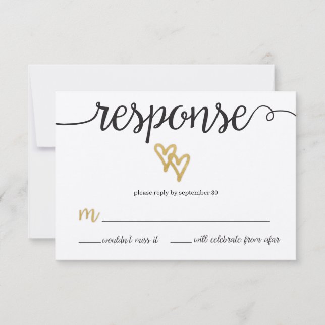 Tarjeta RSVP de casamiento de papel Kraft para Rel (Anverso)