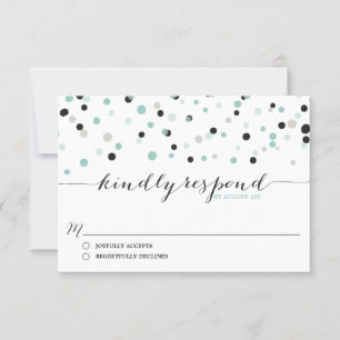 Tarjeta RSVP de casamiento de puntos de insignia d