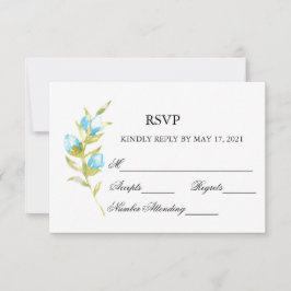 Tarjeta RSVP de casamiento de Rosa azul