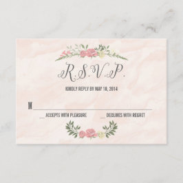 Tarjeta RSVP de casamiento de rosas
