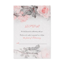 Tarjeta RSVP de casamiento de rosas rosas rosas ro