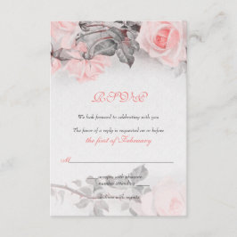Tarjeta RSVP de casamiento de rosas rosas rosas ro