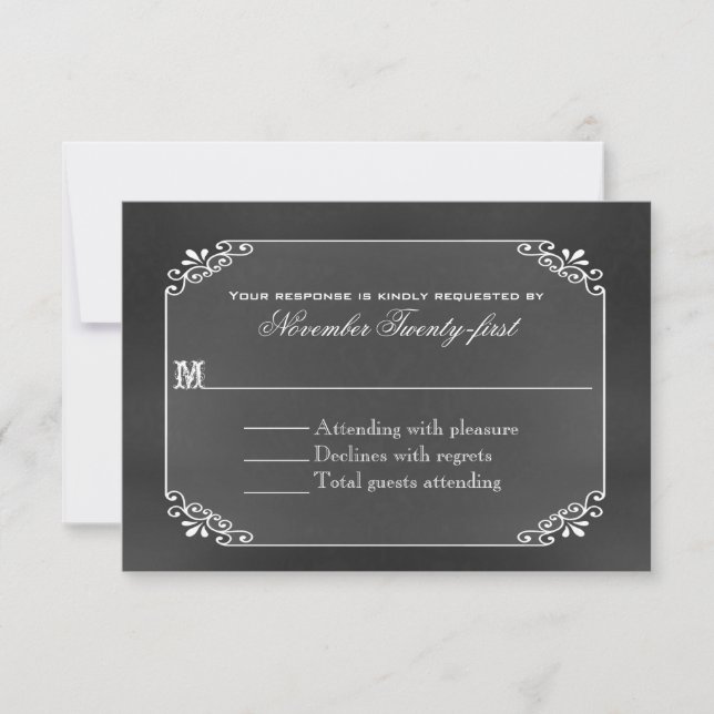 Tarjeta RSVP de casamiento de tipografía (Anverso)