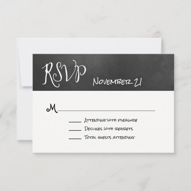 Tarjeta RSVP de casamiento de tipografía (Anverso)
