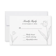Tarjeta RSVP de casamiento de tulipanes Minimalist