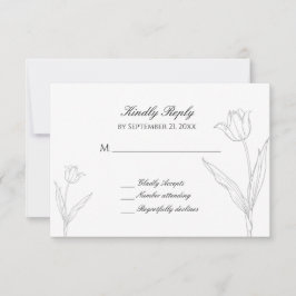 Tarjeta RSVP de casamiento de tulipanes Minimalist