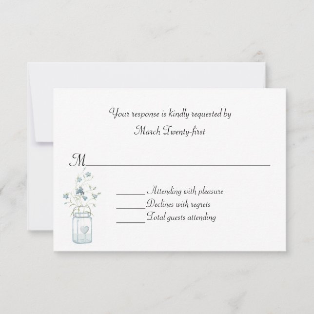 Tarjeta RSVP de casamiento personalizado de las ca (Anverso)