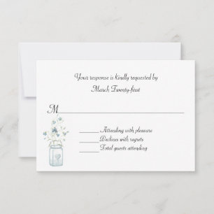 Tarjeta RSVP de casamiento personalizado de las ca