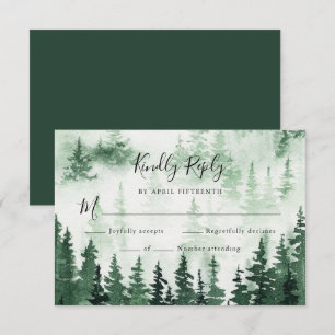 Tarjeta RSVP de casamiento Pine Forest Wedding