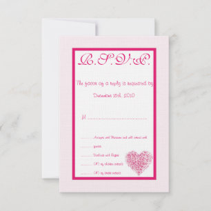 Tarjeta RSVP de casamiento rosa claro