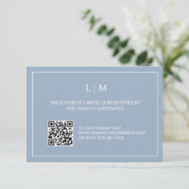 Tarjeta RSVP de casamiento simple con código QR az