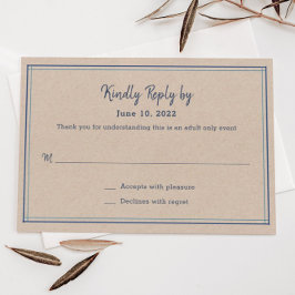 Tarjeta RSVP de casamiento sólo para adultos de ba