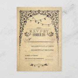 tarjeta RSVP de casamiento vintage