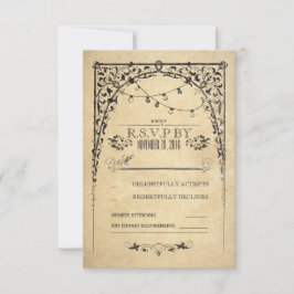tarjeta RSVP de casamiento vintage