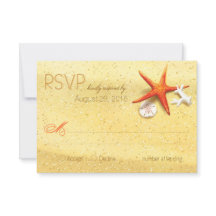 Tarjeta RSVP de Casas de Arena de Playa