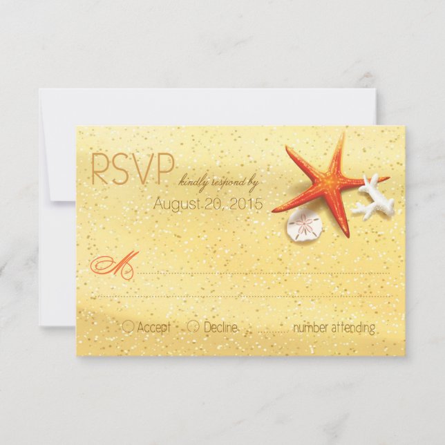 Tarjeta RSVP de Casas de Arena de Playa (Anverso)