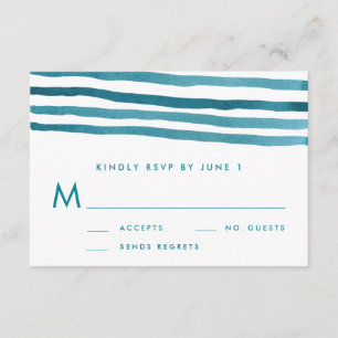 Tarjeta RSVP de cascarilla azul de banda de boda