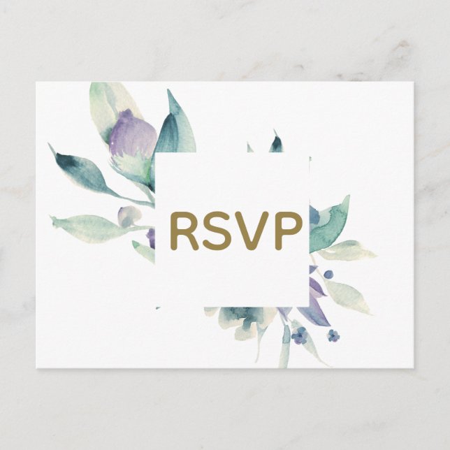 Tarjeta RSVP de cascarilla azul Rosa (Anverso)