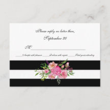 Tarjeta RSVP de cascarilla y de banda de casamient