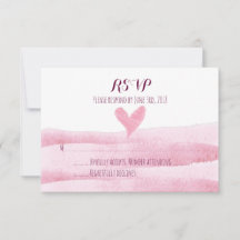 Tarjeta RSVP de casquería de color rosa