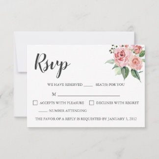 Tarjeta RSVP de casquería floral para Rosa