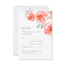 Tarjeta RSVP de casquería para Rosas de coral