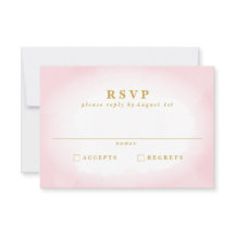 Tarjeta RSVP de casquería rosa moderna