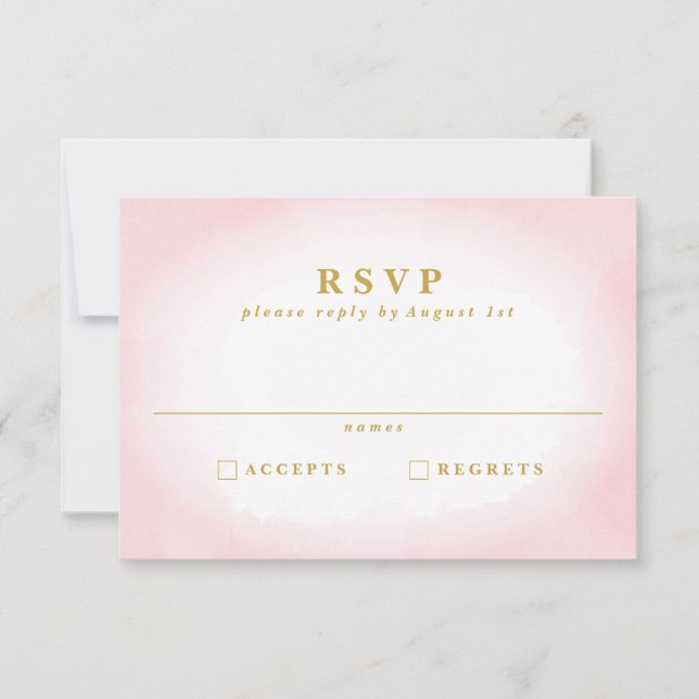 Tarjeta RSVP de casquería rosa moderna (Anverso)