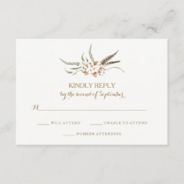 Tarjeta RSVP de casquillo de plumas de algodón de 